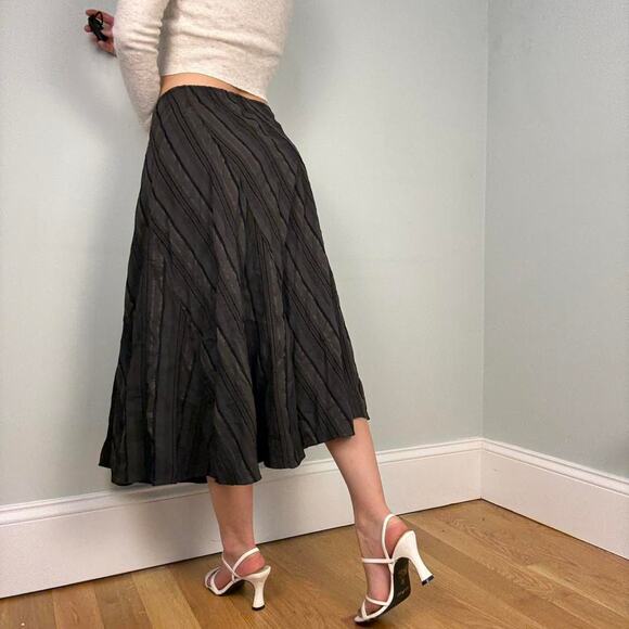Brown whimsygoth striped midi skirt gothic - fits like size L - Picture 3 of 7